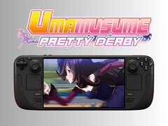 Umamusume: Pretty Derby działające na Steam Deck OLED z logo (Źródło obrazu: Cygames, Steam z edycjami)
