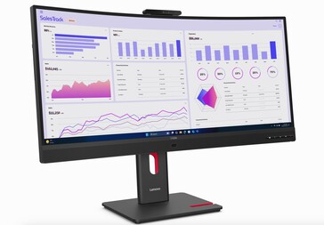 Widok z przodu monitora Lenovo ThinkVision T34WD.