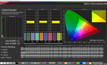 Dokładność kolorów (schemat kolorów Original Color Pro, ciepła temperatura kolorów, docelowa przestrzeń kolorów sRGB)