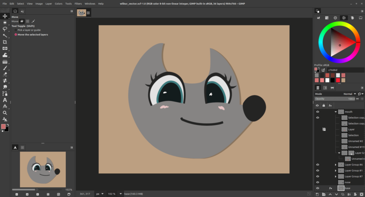 Warstwy wektorowe pojawią się w GIMP 3.2. (Źródło obrazu: @aka_reju na Mastodon)