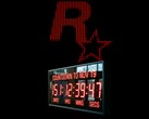 Logo Rockstar Games z zegarem odliczającym czas do premiery GTA 6