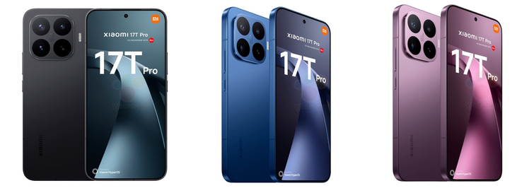 Wysokiej rozdzielczości rendery Xiaomi 17T Pro.
