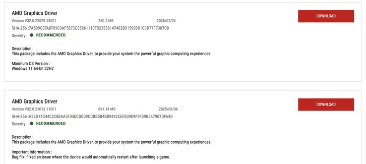 Co ciekawe, aktualizacja sterownika znajduje się w tej samej gałęzi co poprzednio.