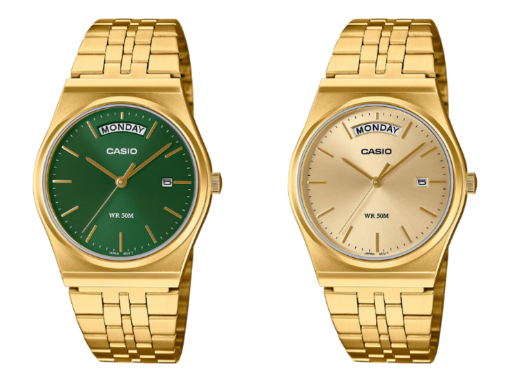 Zegarki Casio MTP-B146G-3AVEF (po lewej) i MTP-B146G-9AVEF (po prawej). (Źródło zdjęcia: Casio)