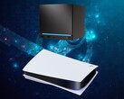 Urządzenie Steam Machine widoczne nad konsolą PS5