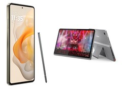 Moto G Stylus (2024) ma zintegrowany rysik, podczas gdy Lenovo Tab Plus ma opcjonalny rysik, który jest sprzedawany osobno. (Źródło zdjęcia: Motorola i Lenovo)