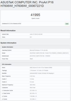 Wyniki AMD Ryzen AI 9 HX 370 w Geekbench 6 w Asus ProArt P16. (Źródło: Geekbench)