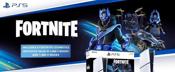 Zestaw PS5 Fortnite Cobalt Star Bundle wydany na Czarny Piątek 2024 r. (Źródło obrazu: Sony)
