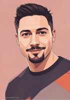 Obraz wygenerowany za pomocą Portrait Studio AI w trybie "Komiks".