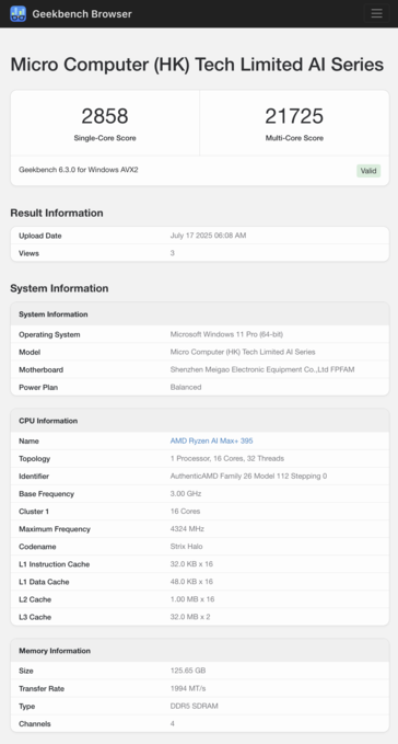 (Źródło obrazu: Geekbench)