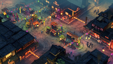 Zdjęcie przedstawiające miasto w grze „Shadow Tactics: Blades of the Shogun”.