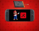 Bateria Switch 2 pokazana z konsolą i ikoną wsparcia Nintendo