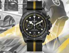 Tudor Pelagos FXD Chrono Yellow (na zdjęciu) posiada opatentowaną 43-milimetrową kopertę z kompozytu węglowego o matowym wykończeniu. (Źródło zdjęcia: Tudor)