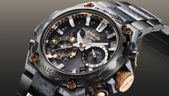 Casio G-Shock MRG-B2000JS-1AJR (na zdjęciu) posiada pasek i bezel pokryte powłoką Diamond-like Carbon (DLC). (Źródło zdjęcia: Casio)