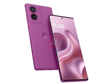 Nieoficjalne zdjęcie opcji kolorystycznej Cattleya Orchid dla Moto G96. (Źródło zdjęcia: Android Headlines)