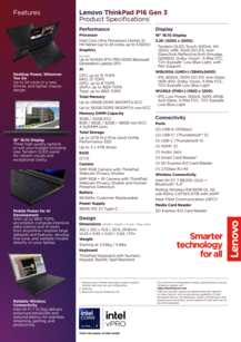 Lenovo ThinkPad P16 Gen 3: Specyfikacje