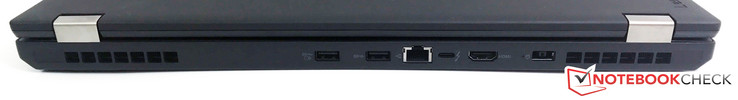 tył: 2 USB 3.0 (1 Always-on), LAN, USB 3.1 typu C Gen 2 (z Thunderboltem 3), HDMI 1.4b, gniazdo zasilania