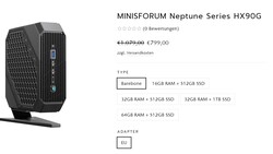 Konfiguracje Minisforum HX90G (Źródło: Minisforum)