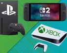 Konsole Xbox, PS5 i Switch 2 z logo (źródło zdjęcia: Xbox Gaming, Sony PlayStation, Nintendo of America z poprawkami)