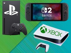 Konsole Xbox, PS5 i Switch 2 z logo (źródło zdjęcia: Xbox Gaming, Sony PlayStation, Nintendo of America z poprawkami)