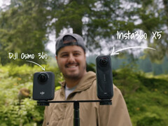 DJI Osmo 360 i Insta360 X5 obok siebie. (Źródło zdjęcia: Benett Graezer)