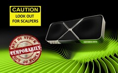 Gamingowe karty graficzne GeForce RTX 5090 i RTX 5080 są nieprzyzwoicie trudne do zdobycia, przynajmniej na razie. (Źródło zdjęcia: Nvidia, edytowane)