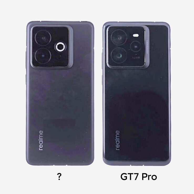Nadchodzący smartfon Realme ma inny garb aparatu niż GT 7 Pro.  (Źródło: Digital Chat Station via Weibo)