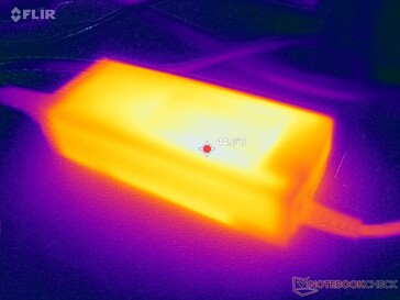 Zasilacz AC może osiągnąć temperaturę ponad 45 C podczas pracy z wymagającymi obciążeniami