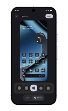 Kształt ikon aplikacji można zmienić