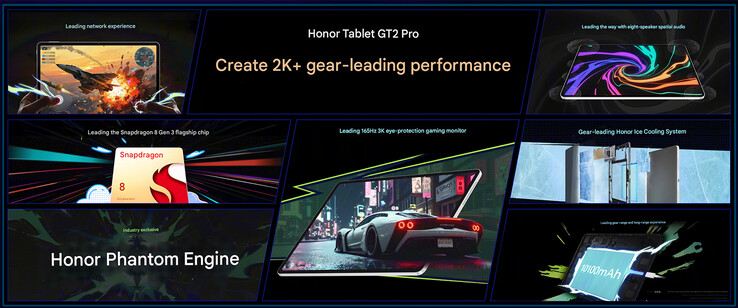 Główne zalety Pad GT 2 Pro (źródło obrazu: Honor - przetłumaczone maszynowo)