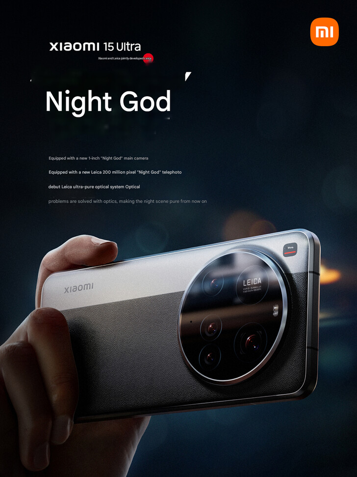 Xiaomi 15 Ultra reklamowany jako "nocny bóg" (źródło obrazu: Xiaomi - przetłumaczone maszynowo)