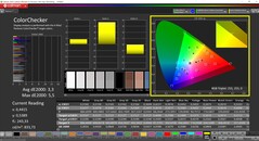 CalMAN ColorChecker (profil: Domyślny, docelowa przestrzeń kolorów: P3)