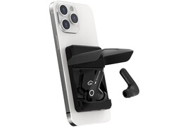 Słuchawki douszne Artronic Designs Komutr są przechowywane w etui MagSafe, które można wygodnie przymocować do Apple iPhone'ów. (Źródło zdjęcia: Artronic Designs)