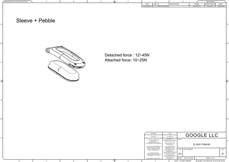 Google Fitbit Air Projekt CAD 2D.