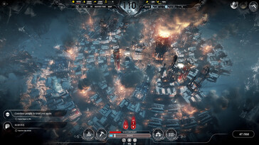 Ilustracja przedstawiająca fragment rozgrywki z gry „Frostpunk”.