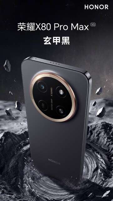 Honor X80 Pro Max w kolorze Mystic Black.