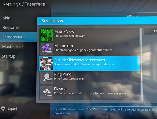 Kodi to łatwy sposób na skonfigurowanie wygaszacza ekranu na telewizorze Android, ale trzeba go uruchomić, aby wygaszacz ekranu został uruchomiony (Źródło obrazu: Notebookcheck)