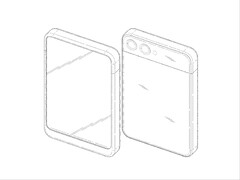 Rzekomy zwijany telefon Samsunga ma rozszerzać się w pionie, jak widać w zgłoszonym zgłoszeniu patentowym. (Źródło obrazu: DomoAI i xleaks7)