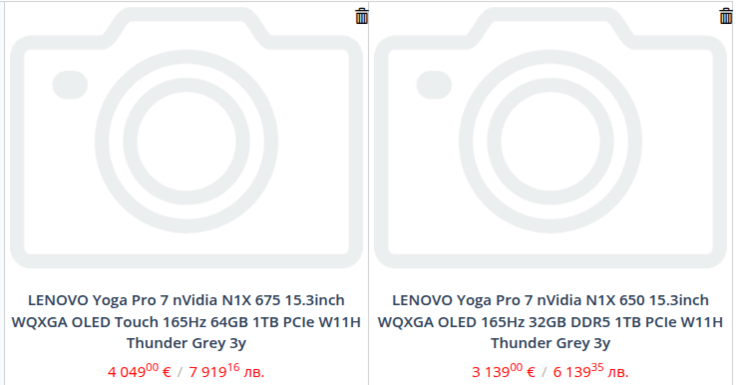 Przeciek ze strony sprzedawcy detalicznego ujawnia już dwa modele Nvidia N1X i wysokie ceny Lenovo Yoga Pro 7