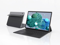 Model S13 Neo jest obecnie dostępny w serwisie AliExpress w cenie 576 dolarów. Na zdjęciu: zdjęcie promocyjne przedstawiające przód i tył urządzenia typu convertible z podłączoną klawiaturą magnetyczną.