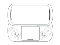 Tak zwany Anbernic Slide ma nietypowy design, który opiera się na PSP Go i Nintendo 3DS. (Źródło obrazu: via Nittrx)
