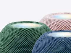 HomePod mini 2 w trzech z pięciu kolorów dostępnych w dniu premiery.