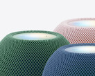 HomePod mini 2 w trzech z pięciu kolorów dostępnych w dniu premiery.