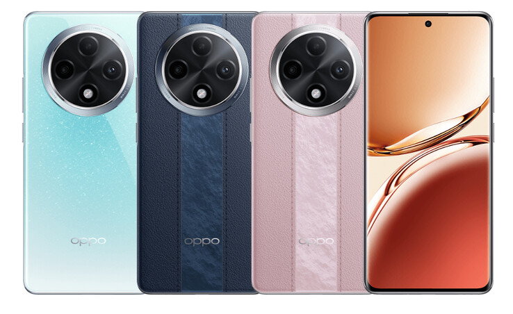 Oppo sprzedaje A3 Pro w kolorach Azure, Distant Mountain Blue i Yunjin Powder. (Źródło zdjęcia: Oppo)