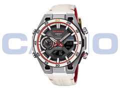 Nowy Casio Edifice ECB-2300HR-1A (na zdjęciu) posiada podobną do tachometru subtarczę na godzinie 9. (Źródło zdjęcia: Casioblog)