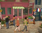 Parafolk eksplorują plac miejski w grze Paralives w wersji Early Access.