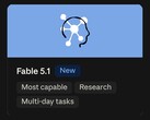 Karta modelowa dla Claude Fable 5.1 z nową plakietką