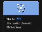 Karta modelowa dla Claude Fable 5.1 z nową plakietką