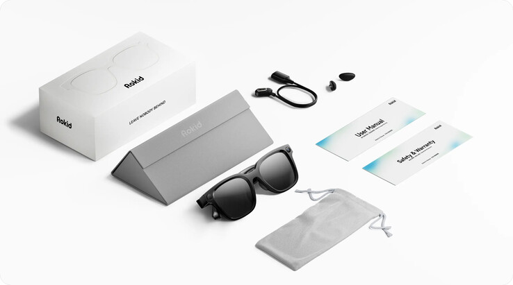Wszystkie elementy zawarte w zestawie Rokid AI Glasses Style
