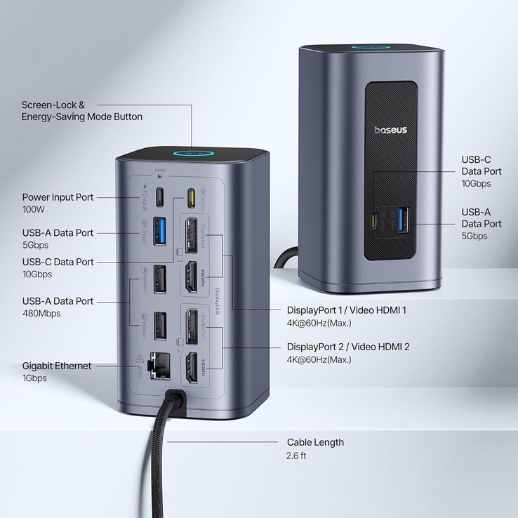 Stacja dokująca Baseus Nomos NU1 Air Spacemate 12 w 1. (Źródło zdjęcia: Baseus)